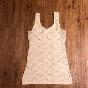 White lace tank- large